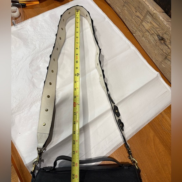 Paradox Leather Black and White Floral Strap Bag - Picture 10 of 12